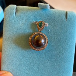 925 silver Tahiti pearl necklace SN5755