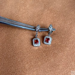 925 Silver red sapphire earrings GSS024