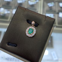 925 Silver emerald necklace GE006