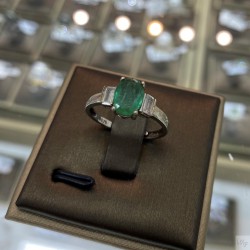 925 Silver emerald ring GE009