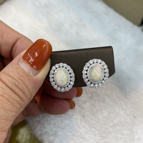 925 Silver opal earrings GSO049
