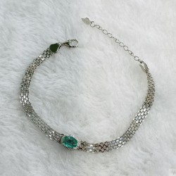 925 Silver emerald bracelet GE013