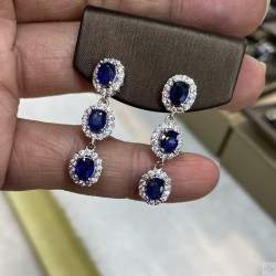 925 Silver sapphire earrings GSS088