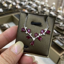 925 Silver ruby necklace GSR069