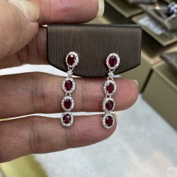 925 Silver ruby earrings GSR070