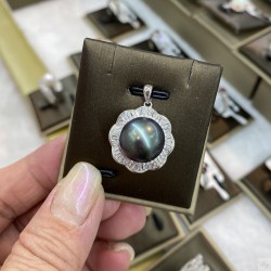 925 Silver Tahiti pearl Necklace SN5865